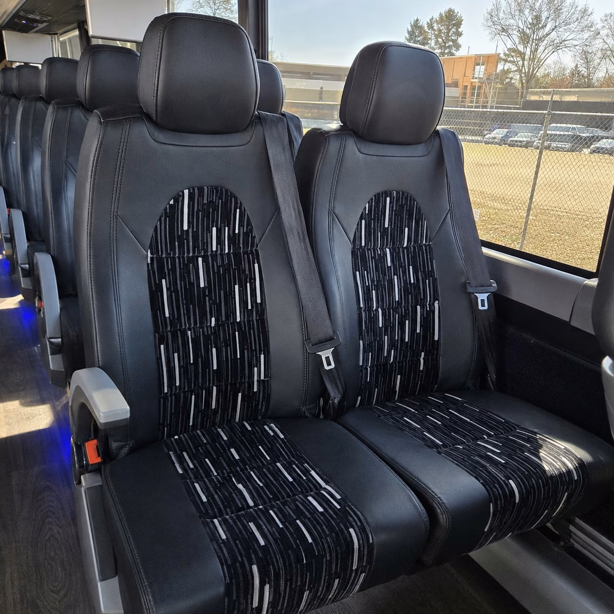 56 passenger charter bus inside